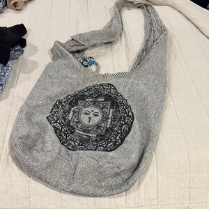 Gray Bohemian Shoulder Bag